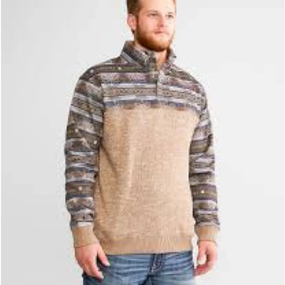 Hooey Stevie Quarter Snap Aztec Tan Pullover Southwestern Men’s Small